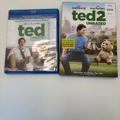 Ted Blu-ray/DVD (Open) + Ted 2 (Sealed) DVD Lot Comedy Movies Unrated Foto 1 de 3