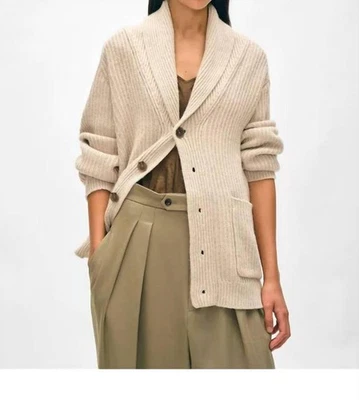 Abrigo blanco + Warren mezcla de cachemir jaspeado talla S Foto 1 de 4