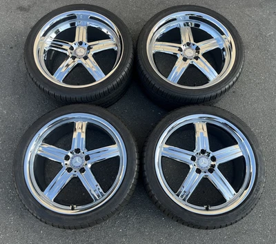 19 Mandrus Mannheim Mercedes Chrome CLS SL 550 400 500 55 600 Wheels Tires 279G Foto 1 de 4