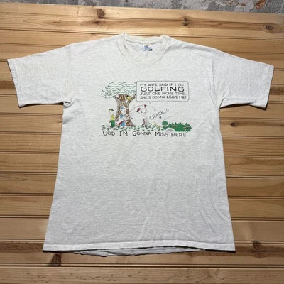 复古 80 年代 1988 年高尔夫卡通妻子幽默滑稽 T 恤尺寸 - 大号 — 第 1/4 张图片