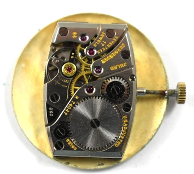 Lote de movimento de relógio de pulso vintage Jules Jurgensen corda manual 17J. Novo com etiquetas - Imagem 1 de 3