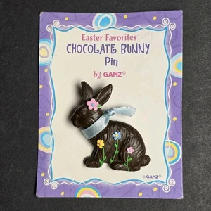 Ganz Faux Schokolade Osterhase Anstecknadel Brosche Hase in OVP Urlaub - Bild 1 von 5