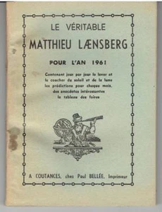 LE VERITABLE MATTHIEU LAENSBERG for the year 1961 ALMANAC - Picture 1 of 1