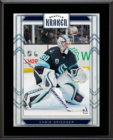 Chris Driedger Seattle Kraken 10.5" x 13" Sublimated Player Plaque Cover