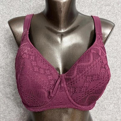 Freya Sundance Crochet Ojales 32HH Traje de Baño Bikini Top Púrpura Sujetador con Aros Foto 1 de 4