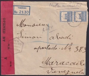 F-EX57569 PALESTINA 1941 SECONDA GUERRA MONDIALE COPERTINA CENSURA AL VENEZUELA. - Foto 1 di 3