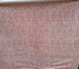 2 1/4 YDS VERVAIN LINEN FLORAL FABRIC ~ REALEZA in CORAL ~ DRAPERY / UPHOLSTERY - Picture 1 of 1