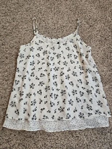 Camiseta sin mangas Maurices para mujer cuello redondo floral blanca talla S pequeña - Imagen 1 de 6