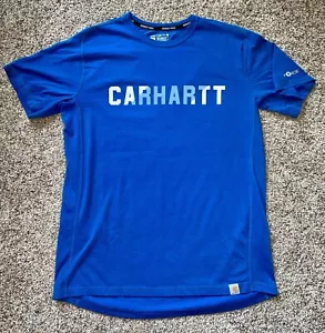 T-shirt uomo Carhartt Force manica corta girocollo blu abbigliamento da lavoro attivo taglia M - Foto 1 di 6