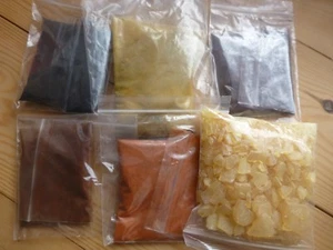 LUTHIER VIOLIN, VARNISH MAKING AND COLOURING KIT, 5 PIGMENTS PLUS GUM ROSIN! - Picture 1 of 7