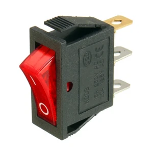Wippenschalter, Geräteschalter 15A 250VAC, 30.5*13.5*22mm Wippe beleuchtet, Rot - Picture 1 of 6