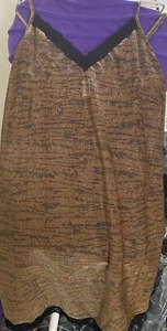 Cosabella slip Metallic tiger stripe M/ overlay dress - Picture 1 of 4