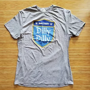 BUD LIGHT Gray Dilly Dilly Short Sleeve T-shirt Size Large Unisex NWT - Picture 1 of 5