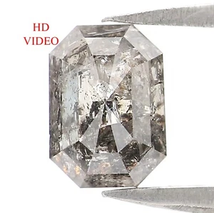 1.20 CT Natural Loose Emerald Cut Diamond 6.75 MM Salt And Pepper Diamond QL9570 - Picture 1 of 8