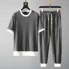 New Summer Men's Thin Outfit set 2pcs Tops+pant clothes set Casual light weight