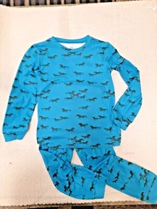Cowboy Hardware Boys and Girls Blue Running Horses 2-Piece Pajamas - Picture 1 of 1