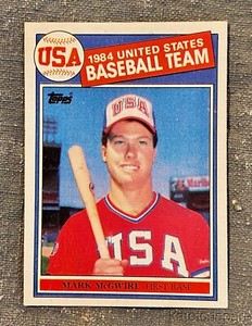 TOPPS 1985 MARK McGWIRE ROOKIE CARD #401 USA OLYMPIC TEAM, NEAR MINT!