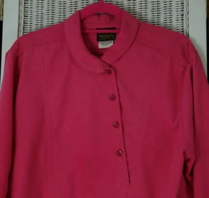 HIRSCHLEDER Vintage Rosa Flanell Hemd US16-18 L Fuchsia Baumwolle Sämisch Bluse Top - Bild 1 von 5