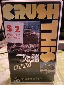 Crush This ex-rental VHS video tape. Monster Trucks, Drag racing, 1991. - Picture 1 of 3