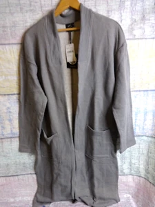Bobeau Women’s Long Open Front Cardigan Top, Silver Gray, Size Large, NWT - Picture 1 of 12