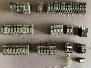 LOT OF 50+ Breakers Square D, Eaton, G&E see pics for details - Picture 1 of 8