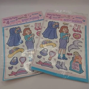 Vintage Unique Girls Sticker Activity Paper Doll Dress Up 8 Sheets NOS - Picture 1 of 4