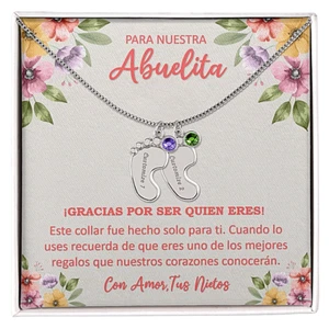 Regalo Para Abuela De Nietos Día De Las Madres Collar Mujer Cumpleaños Navidad - Picture 1 of 36