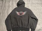 Snap On Tools Men's Rare Wrench Wings Black Quilted Hooded Jacket Sz Large