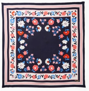 Kate Spade New York "Daisy" 100% Silk Floral Square Scarf Exquisite Unique Cute! - Picture 1 of 12