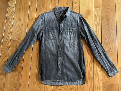 Double RL RRL Ralph Lauren Faded Gray Denim Work Shirt Small NWOT - Image 1 of 3