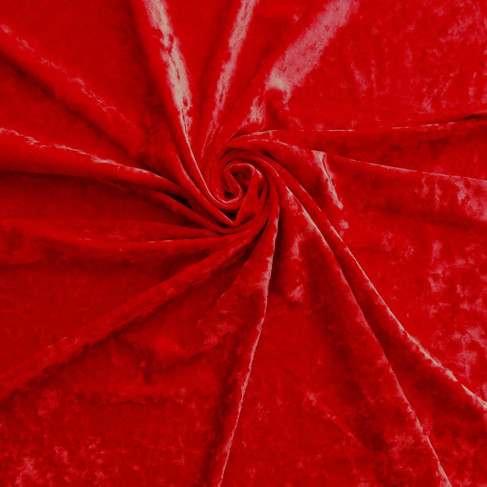 Rojo Aplastado Elástico Hielo Terciopelo Ropa Vestido Spandex 4 Vías Tela Elástica Foto 1 de 1