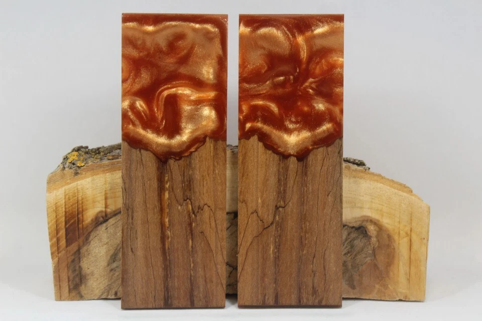 MATERIAL DE MANGO DE CUCHILLO COMPUESTO NARANJA QUEMADO ARCE ESTABILIZADO HÍBRIDO (6807) Foto 1 de 1