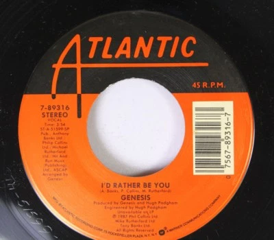 Rock 45 Genesis - I'D Rather Be You / In Too Deep On Atlantic - Imagem 1 de 2