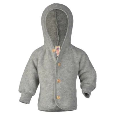 ENGEL Niños Chaqueta Térmica Cárdigan con Capucha, 100% Lana Merino Orgánica Polar Foto 1 de 4