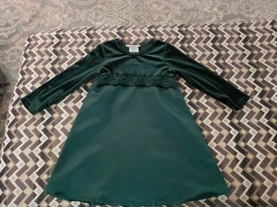 niñas 4t verde fiesta vestido festivo  Foto 1 de 4