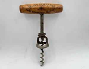 Vintage H. Strauss Galesburg Illinois IL Beer Liquor Store Advertising Corkscrew - Picture 1 of 13