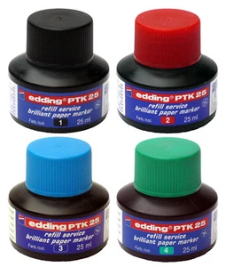 Edding PTK25 Pigment Nachfüll-Tusche/Tinte refill ink brilliant für Marker 25ml! - Bild 1 von 5