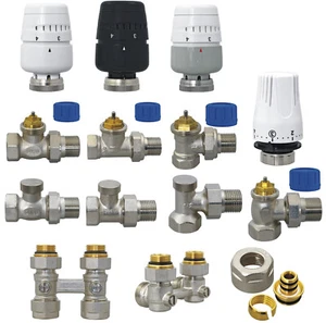 Heizkörper Ventil 1/2" 3/4" Heizung Thermostat Vorlauf Rücklauf Durchgang / Ecke - Bild 1 von 63