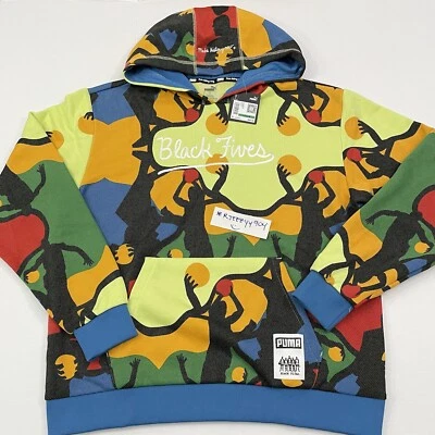 Sudadera con capucha grande estampada de baloncesto Harlem talla L Puma x Black Fives de $85 para hombre Foto 1 de 4