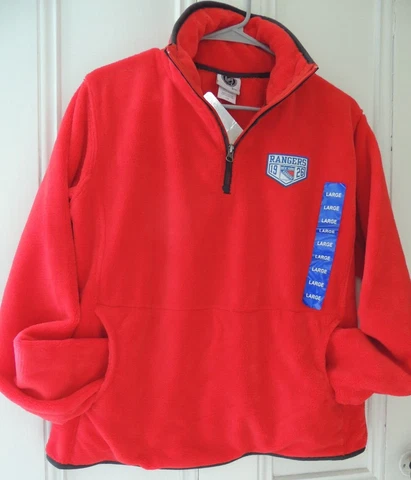 New York Rangers Women’s 1/4 Zip Fleece Sweatshirt Size L Pocket Soft Warm NWT Cover