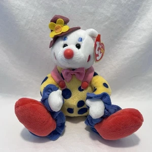 TY Beanie Baby - JUGGLES l'Orso Clown (6,5 pollici) - MWMTs Peluche Giocattolo - Foto 1 di 3
