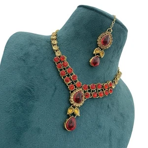 Kundan Choker Necklace Set Indian Ethnic Fashion Jewelry for Women - Picture 1 of 4