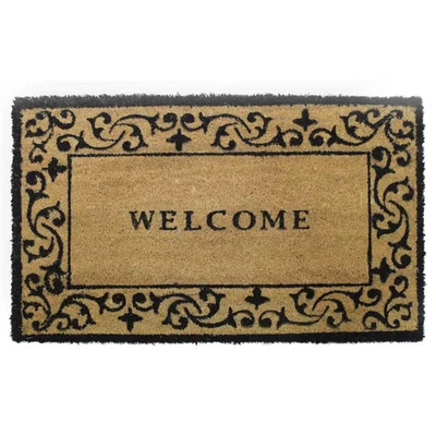 Welcome Natural 18 pulgadas W X 30 in. Alfombrilla antideslizante para puerta interior exterior L Coir Foto 1 de 4