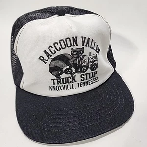 1980s Raccoon Valley Truck Stop Knoxville Tennessee Trucker Hat Cap - Picture 1 of 5