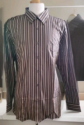 Daniel Cremieux Signature Collection Shirt Men’s XXL Brown Striped Cotton  - Image 1 of 4
