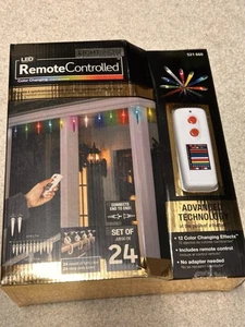 VTG 24 LED Icicle 12 Color Changing Effects Remote Control Christmas Light Show - Picture 1 of 10