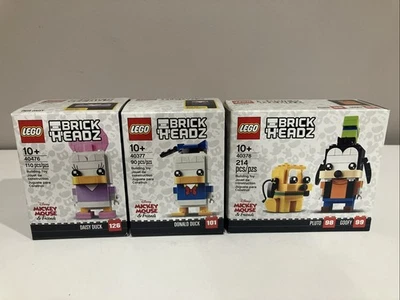 批量 3 件 乐高 迪士尼 BRICKHEADZ 40378 & 40476 & 40377: Goofy Pluto Daisy Donald — 第 1/4 张图片