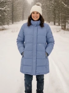 LL BEAN WOMEN'S CLASSIC LILAC PURPLE GOOSE DOWN WINTER WARMER COAT PARKA  Small - Picture 1 of 8