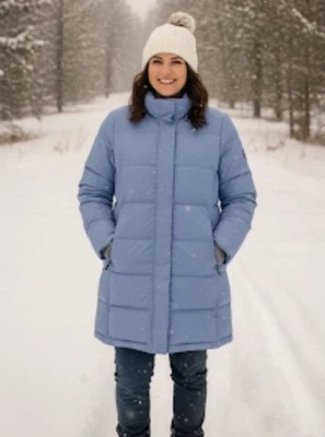 LL BEAN WOMEN'S CLASSIC LILAC PURPLE GOOSE DOWN WINTER WARMER COAT PARKA  Small - Image 1 of 4