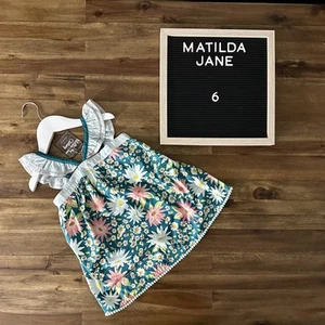 NWT Matilda Jane Dream Chasers Green Blue Happy Florals Sleeveless Tunic Top 6 - Picture 1 of 8